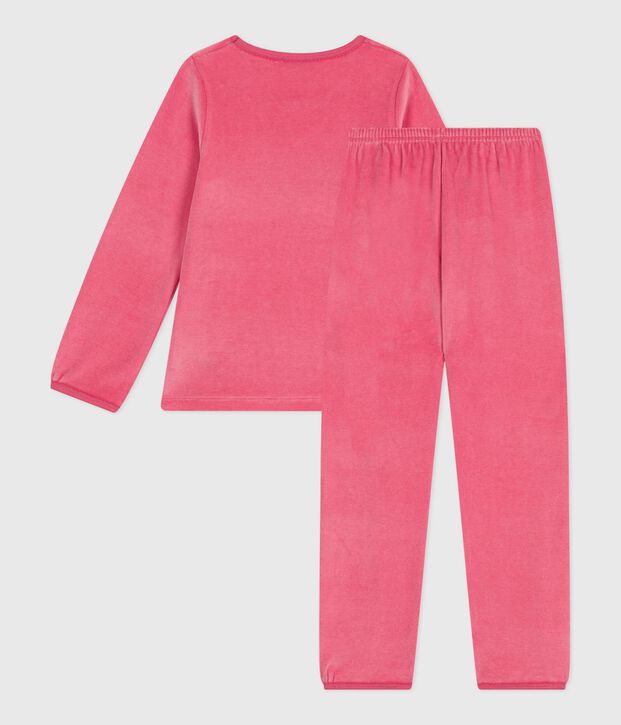 Pyjama enfant en velours rose