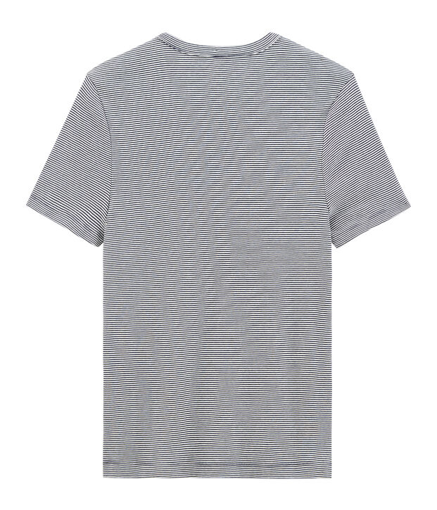Tee shirt manches courtes iconique col rond homme bleu/blanc