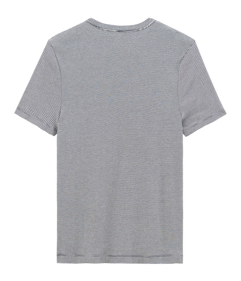 Tee shirt manches courtes iconique col rond homme bleu/blanc