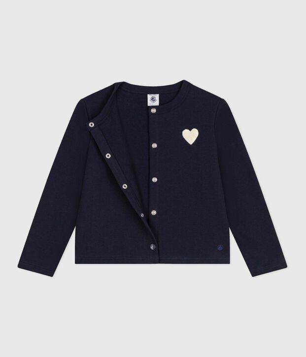 Cardigan en molleton enfant fille bleu marine