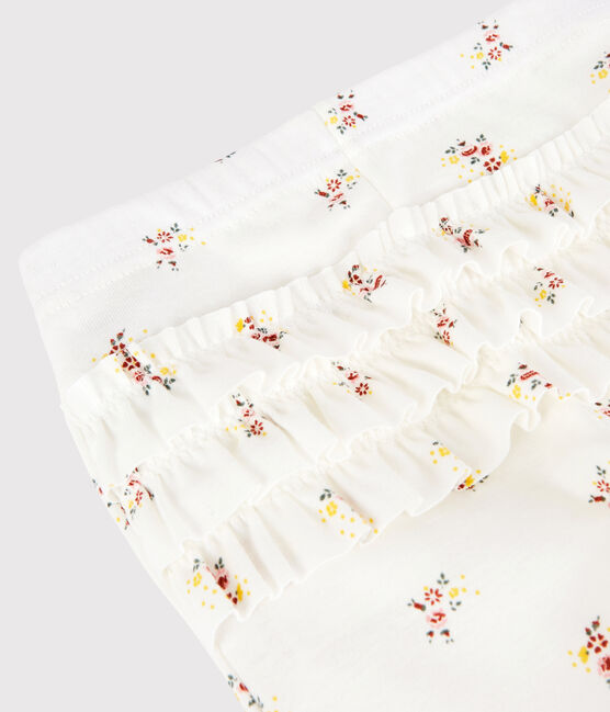 Legging imprimée en coton bébé fille blanc MARSHMALLOW/blanc MULTICO