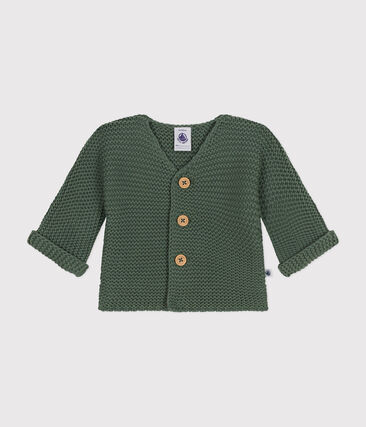 Cardigan en tricot point mousse bébé