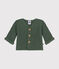 Cardigan en tricot point mousse bébé vert CROCO