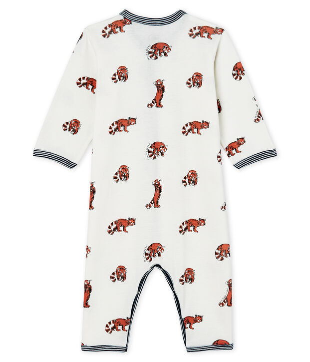 Dors bien sans pieds b&eacute;b&eacute; ouatin&eacute; en coton blanc/multicouleur