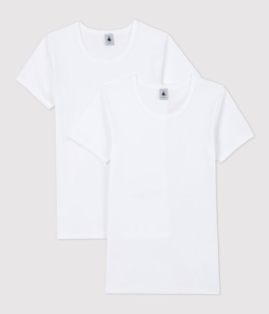 Lot de 2 tee-shirts courtes blancs fille variante 1