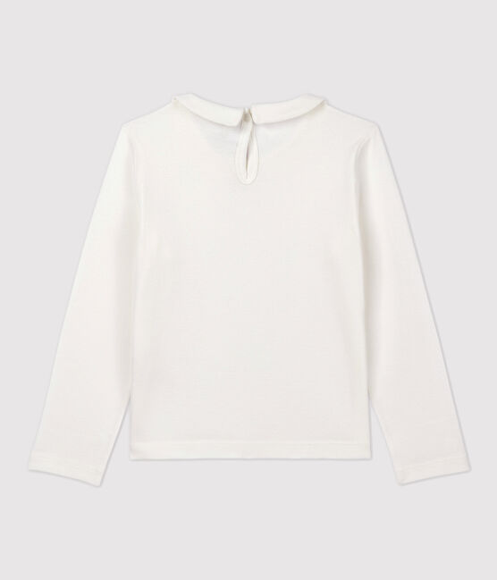 Tee-shirt manches longues en coton enfant fille blanc MARSHMALLOW