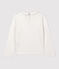 Tee-shirt manches longues en coton enfant fille blanc MARSHMALLOW