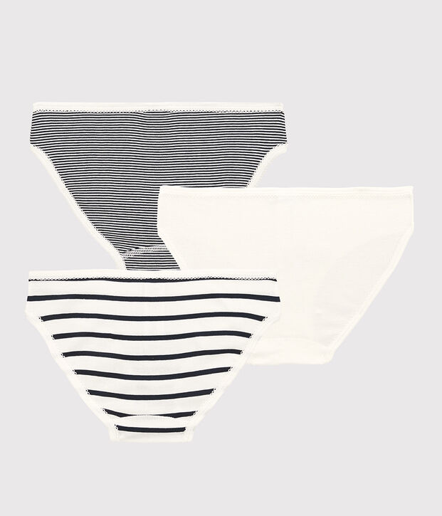 Lot de 3 culottes ray&eacute;es fille multicouleur