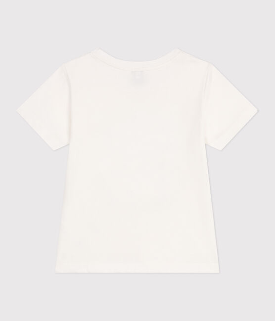 Teeshirt enfant mixte en coton manches courtes imprimé blanc MARSHMALLOW