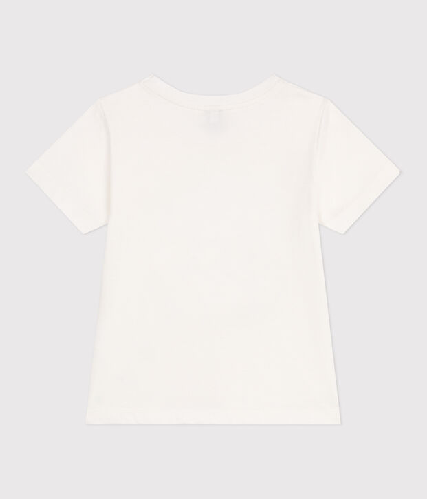 Teeshirt enfant mixte en coton manches courtes imprim&eacute; blanc