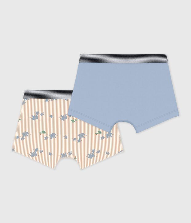 Lot de boxers enfant en coton imprim&eacute; &eacute;l&eacute;phants multicouleur