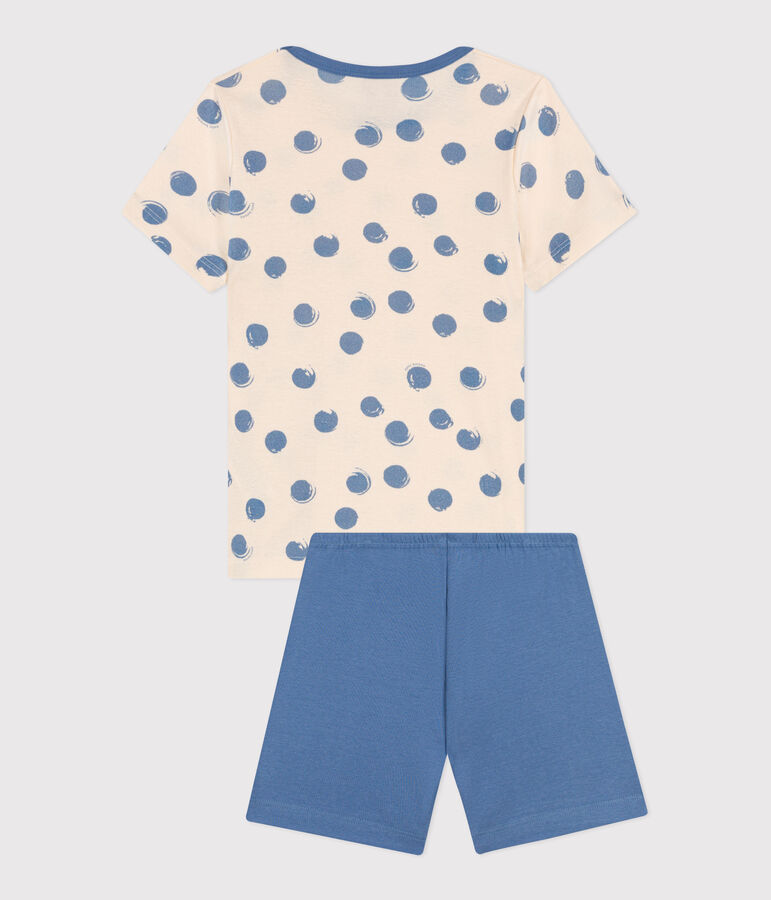 Pyjama short enfant en coton bleu BEACH/ MULTICO