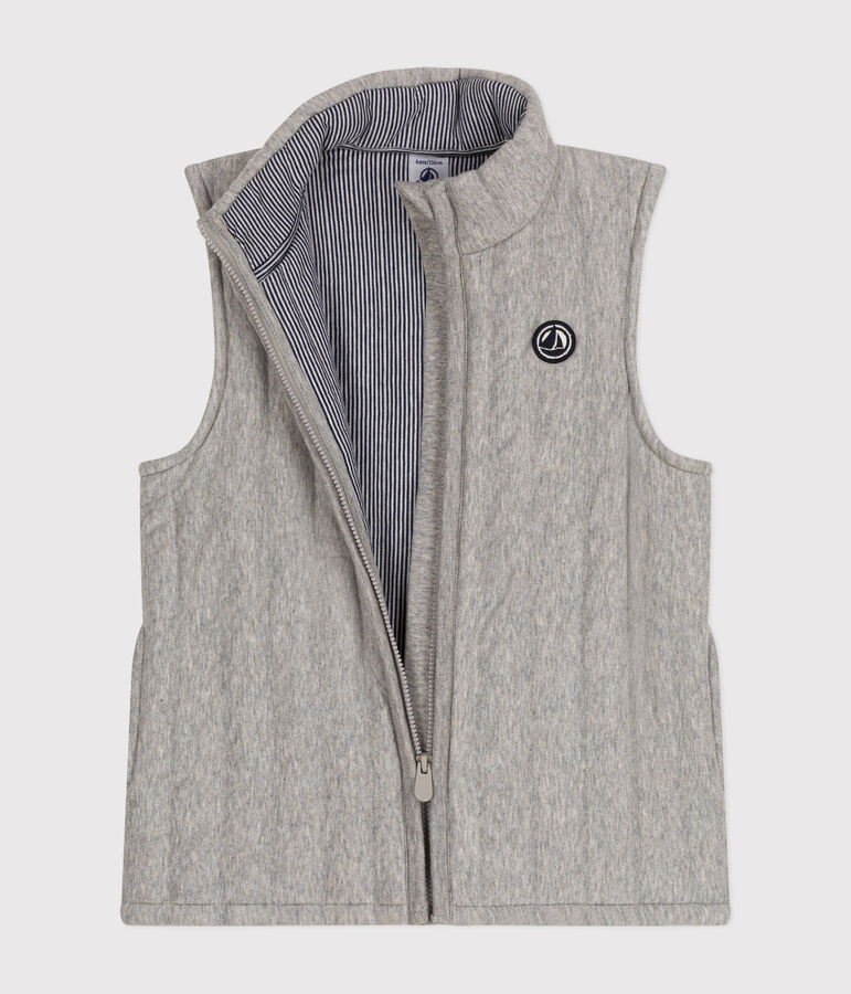Gilet sans manche en tubique enfant fille/gar&ccedil;on gris
