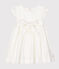 Robe manches courtes bébé fille en satin blanc MARSHMALLOW