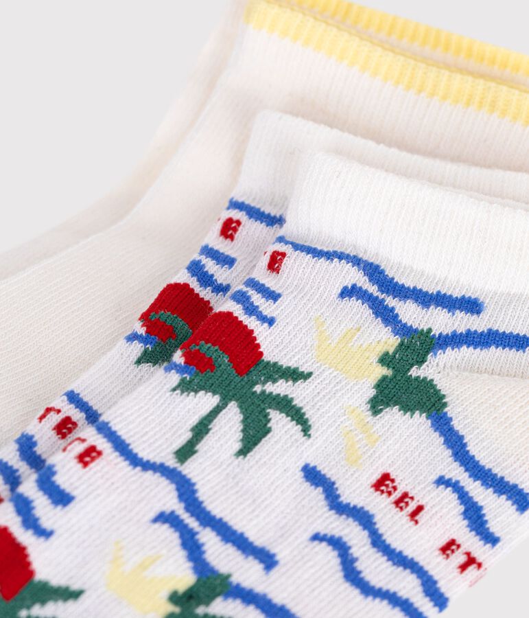 2 paires de chaussettes enfant en coton imprim&eacute; palmier multicouleur