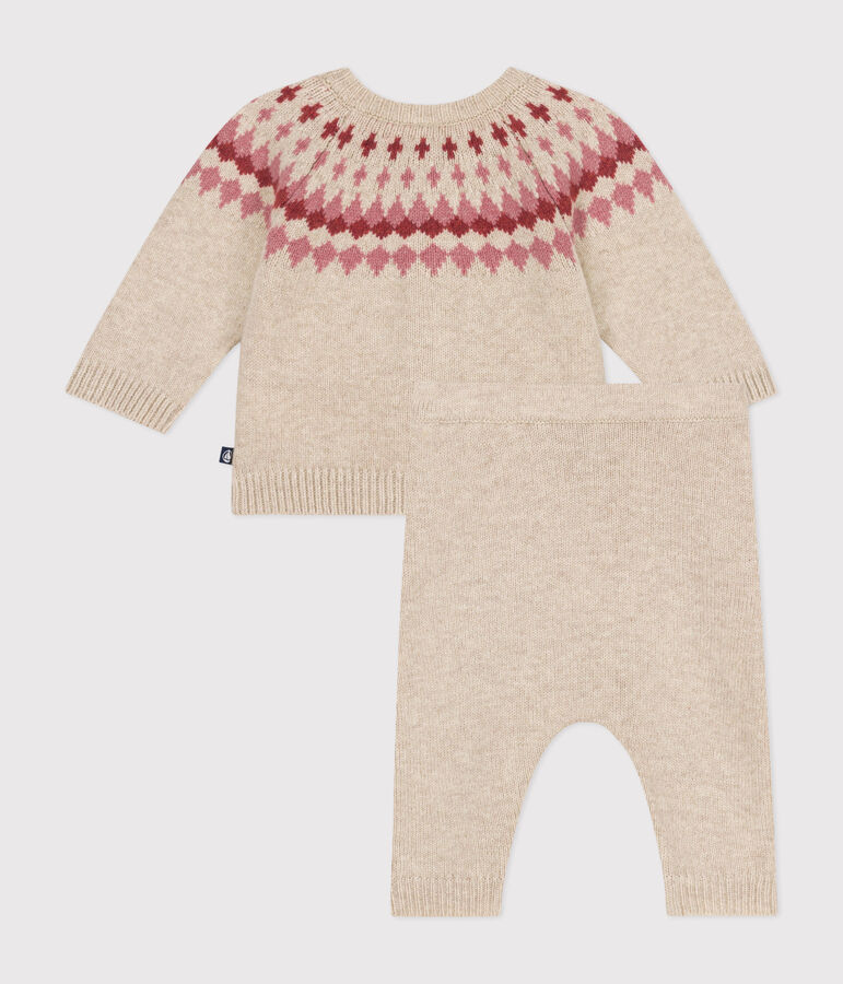 Ensemble 2 pi&egrave;ces en tricot b&eacute;b&eacute; rose AVALANCHE/ ROSEWOOD