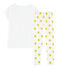 Pyjama fille en côte blanc MARSHMALLOW/jaune BLE