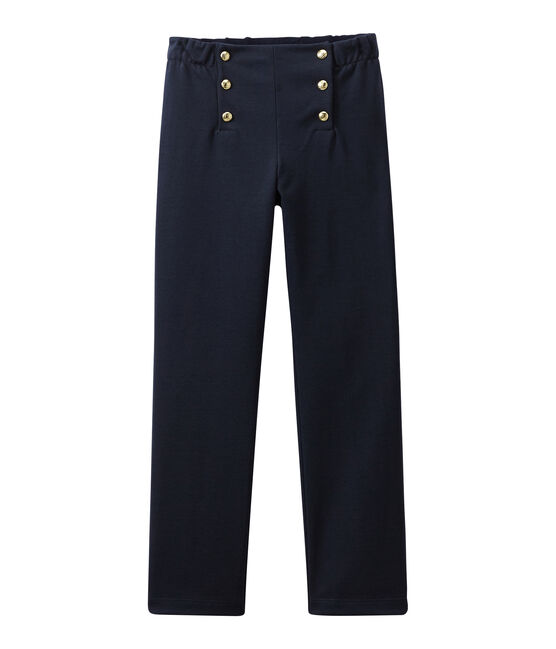 Pantalon à pont fille bleu SMOKING