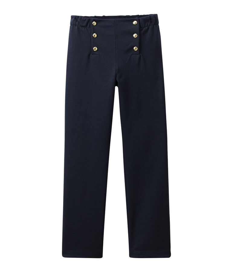 Pantalon &agrave; pont fille bleu