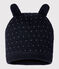 Bonnet doublé polaire bébé mixte bleu SMOKING/blanc MARSHMALLOW