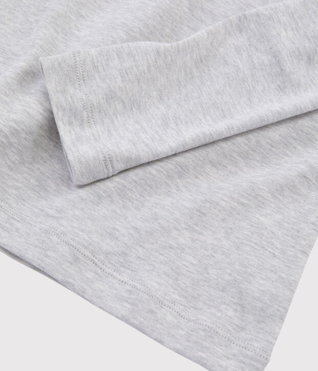Tee shirt manches longues iconique femme gris chin&eacute; clair