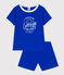 Pyjama short enfant en coton bleu PERSE