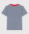 T-shirt manches courtes en coton enfant garçon bleu MEDIEVAL/blanc MARSHMALLOW