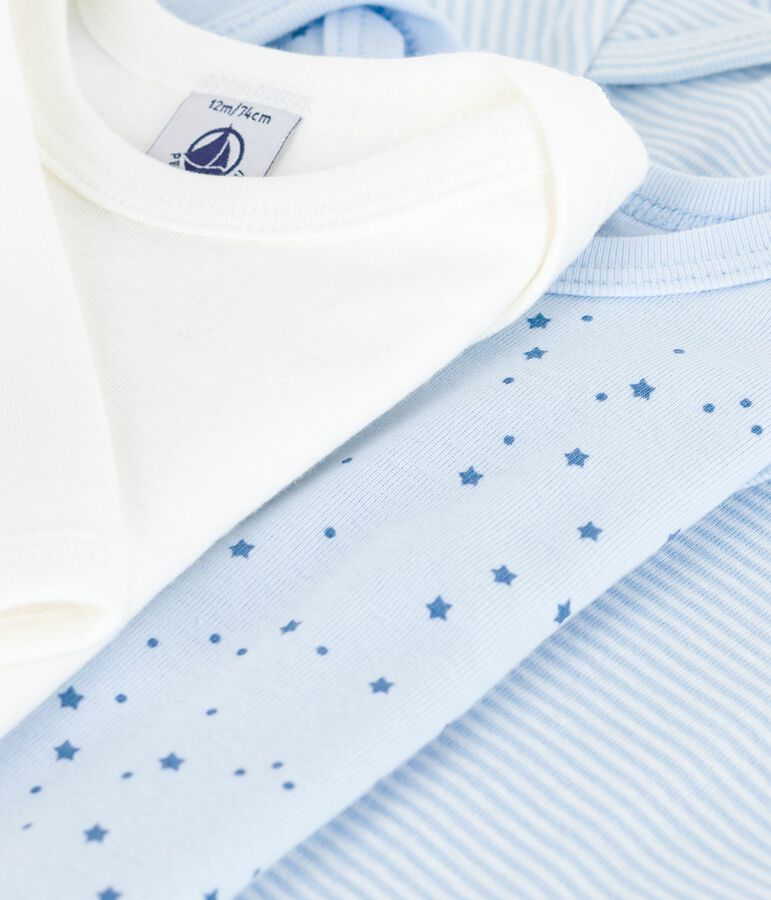 Lot de bodies manches longues en coton imprim&eacute; &eacute;toiles b&eacute;b&eacute; variante 1