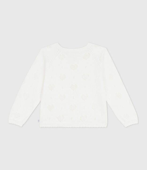 Cardigan enfant en coton uni blanc
