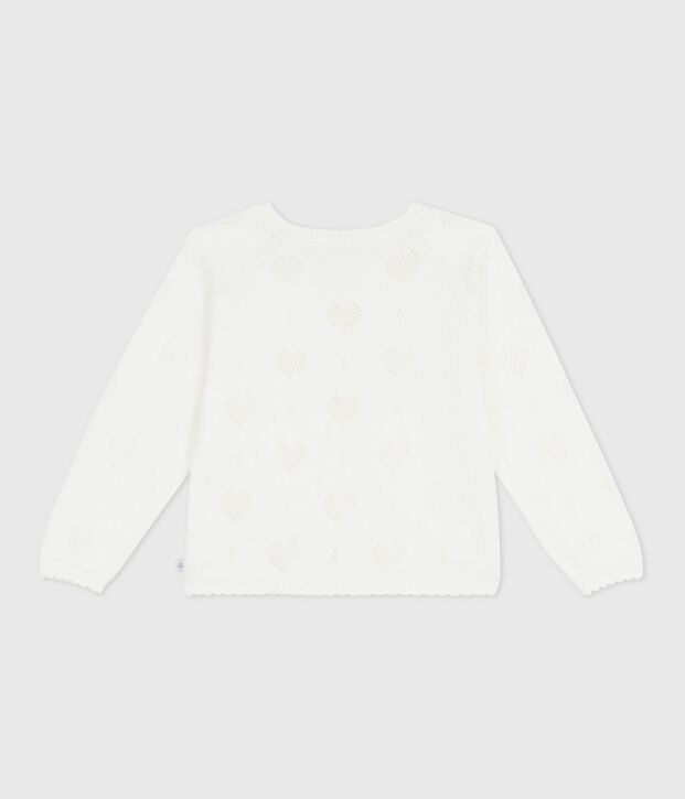 Cardigan enfant en coton uni blanc