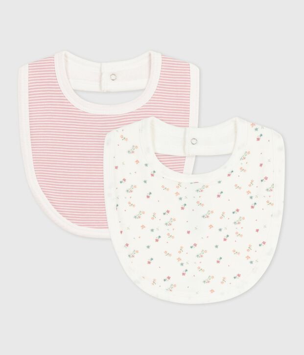 Lot de bavoirs b&eacute;b&eacute; en coton imprim&eacute; fleuri multicouleur