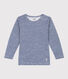 Tee shirt manches longues rayé en laine et coton enfant