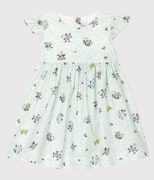 Robe manches courtes b&eacute;b&eacute; fille imprim&eacute;e blanc/multicouleur