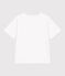 Tee-shirt enfant manches courtes en coton blanc MARSHMALLOW/blanc MULTICO