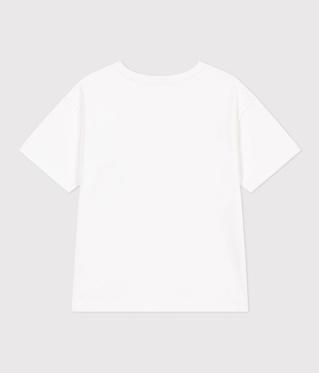 Tee-shirt enfant manches courtes en coton blanc/multicouleur