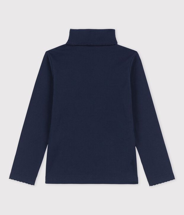 Sous-pull en coton fille bleu marine