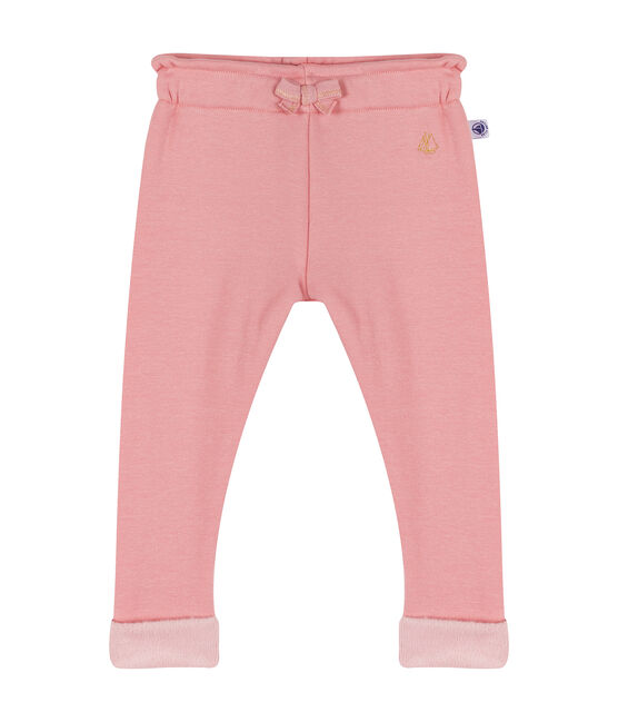 Pantalon bébé fille en maille velours rose CHARME CN