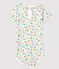 Body à collerette imprimé fleuri en coton bébé blanc MARSHMALLOW/blanc MULTICO