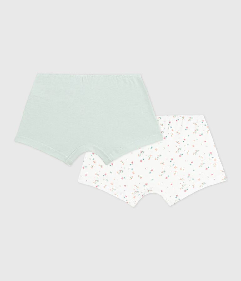 Lot de shorties enfant en coton imprim&eacute; fleurs variante 1