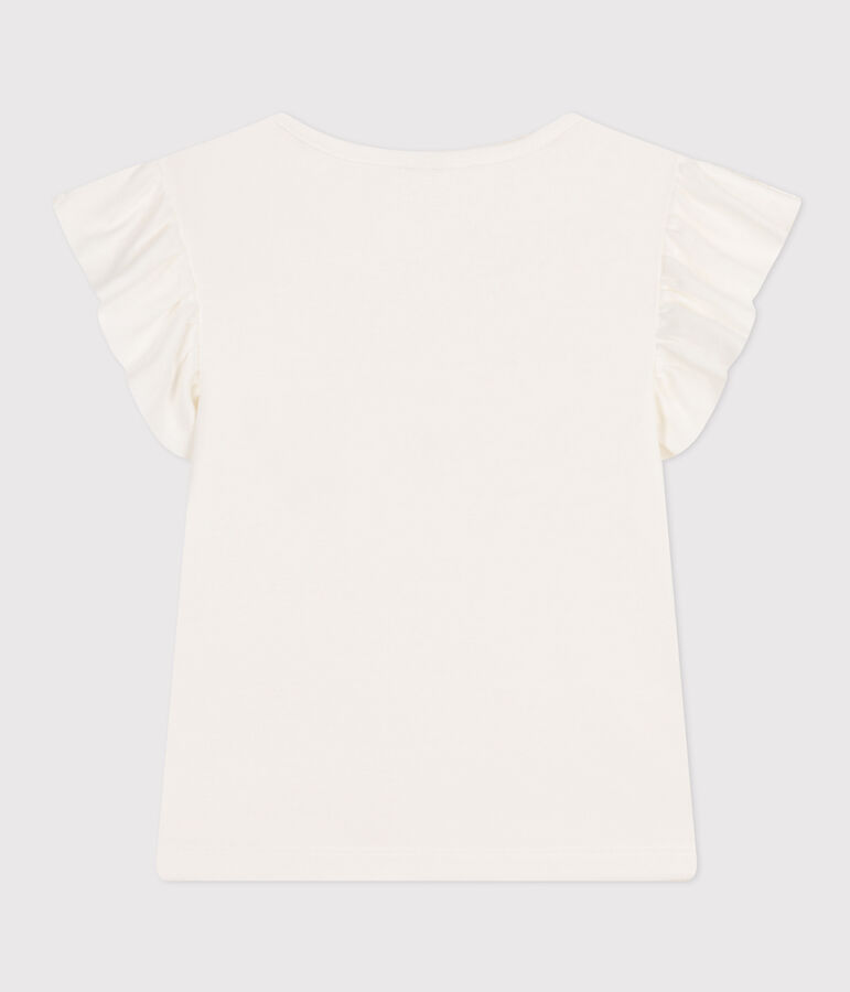 Tee-shirt en coton enfant fille blanc MARSHMALLOW
