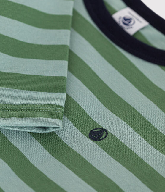 Tee-shirt manches longues en jersey fin enfant garçon vert PALMERAIE/ PAUL
