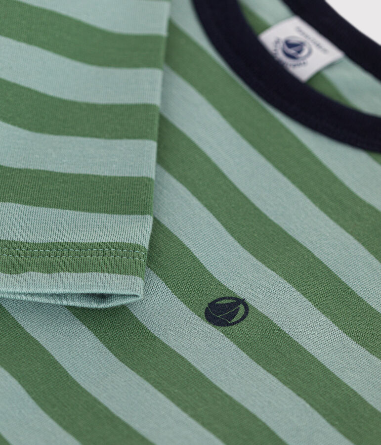 Tee-shirt manches longues en jersey fin enfant gar&ccedil;on vert PALMERAIE/ PAUL