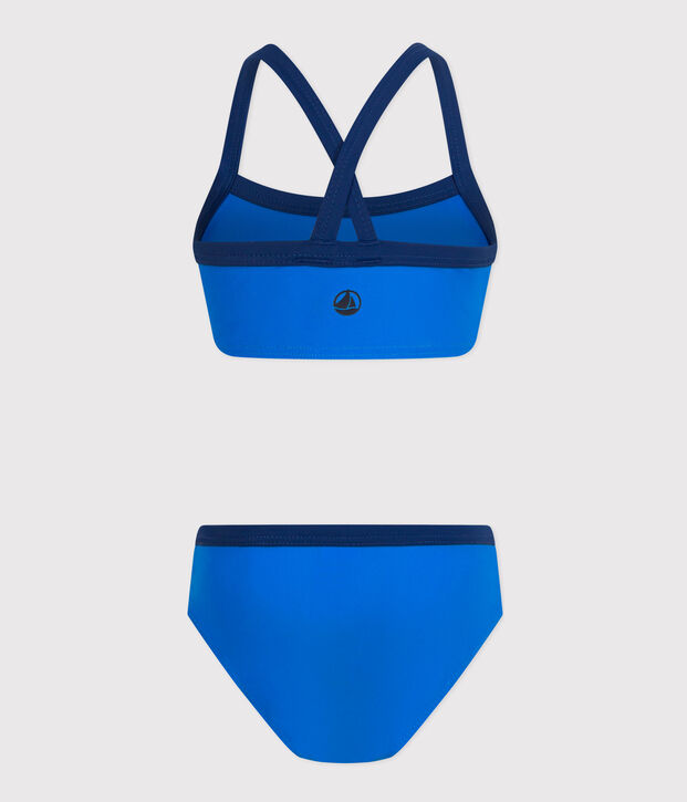 Maillot de bain 2 pi&egrave;ces enfant fille bleu