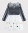 Robe manches longues enfant fille bleu SMOKING/blanc MULTICO