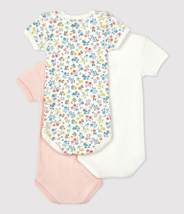 Lot de 3 bodies manches courtes en coton multicouleur