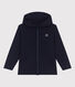 Sweatshirt zippé à capuche enfant en coton uni