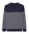 Pull marin homme à rayure placée bleu SMOKING/blanc LAIT