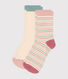 2 paires de chaussettes en coton rayures enfant