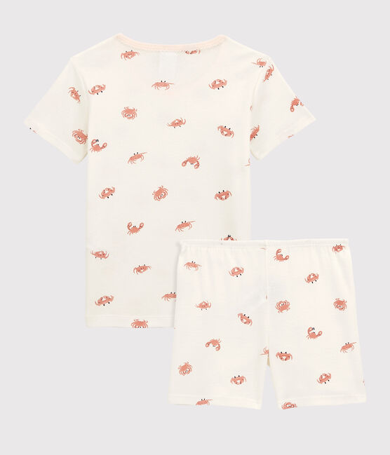 Pyjacourt crabes petite fille en coton blanc MARSHMALLOW/blanc MULTICO