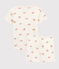 Pyjacourt crabes petite fille en coton blanc MARSHMALLOW/blanc MULTICO